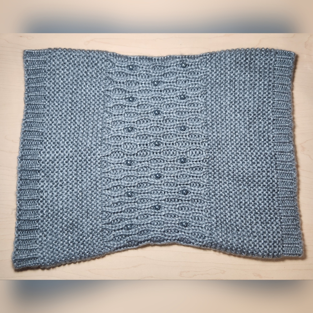 Betsey Johnson‎ Grey Beaded Cowl Neck Scarf